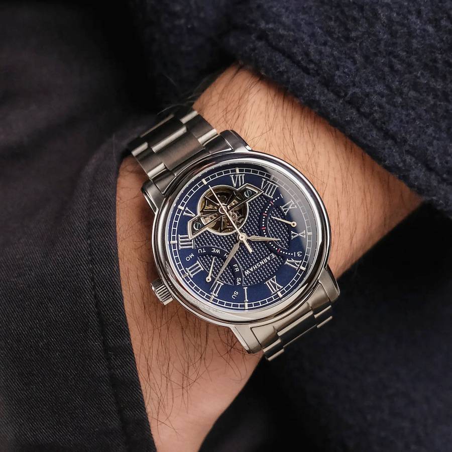 LOOK!! rip: R10,200.00 THOMAS EARNSHAW LONGCASE DOUBLE RETROGRADE AUTOMATIC Bearer Blue Watch