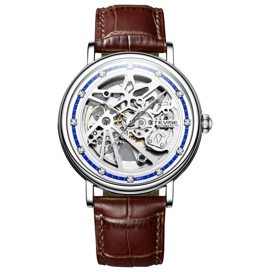 Retail: R2,199.00 TEVISE ® Men`s Amistad II ENGINE Automatic silver/white Edition Watch BRAND NEW