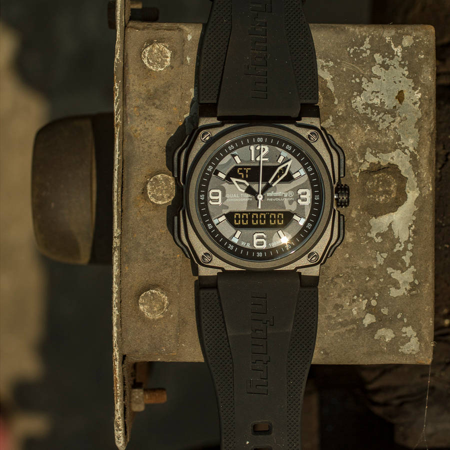 ***ultimate pilot watch** R10499.00 REVOLUTION® Men`s Desert Eagle 316L Black Dual Time Watch NEW