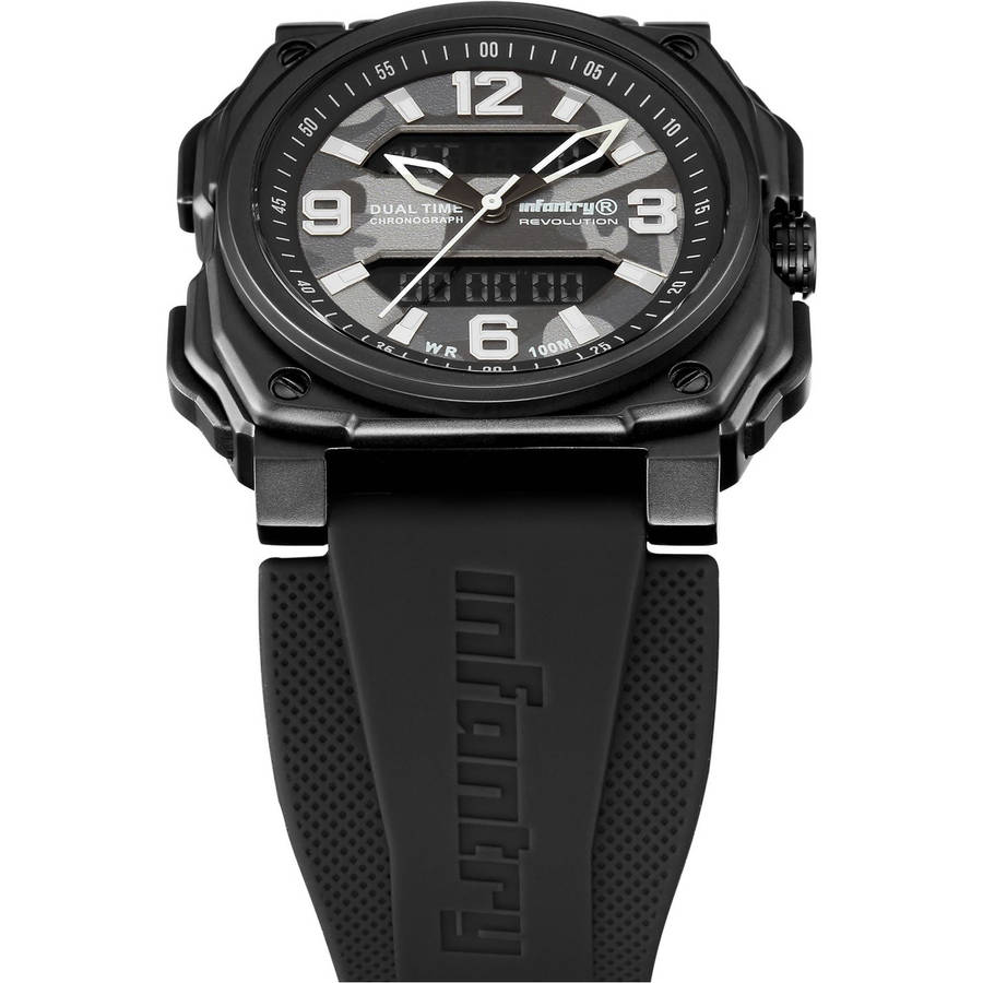 ***ultimate pilot watch** R10499.00 REVOLUTION® Men`s Desert Eagle 316L Black Dual Time Watch NEW