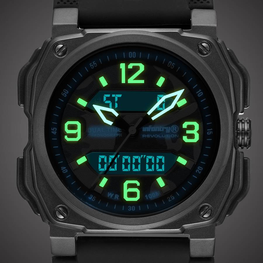 ***ultimate pilot watch** R10499.00 REVOLUTION® Men`s Desert Eagle 316L Black Dual Time Watch NEW