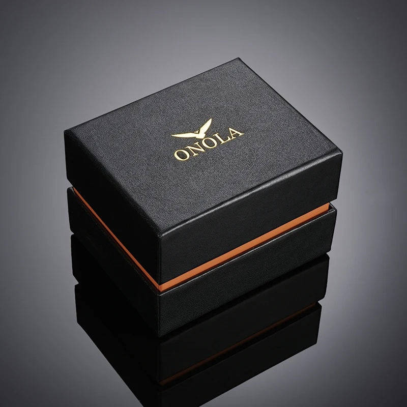 ONOLA Mens Octagon Chronograph Silicone Strap Watch Rose/Black Watch