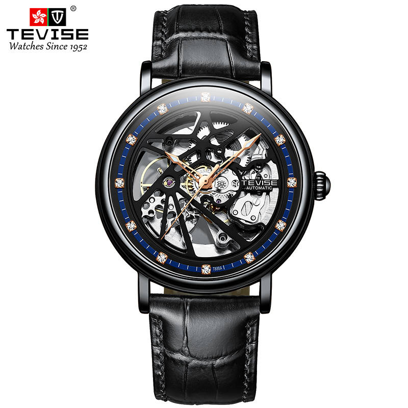 Retail: R2,199.00 TEVISE ® Men`s Amistad II ENGINE Automatic Black Edition Watch BRAND NEW