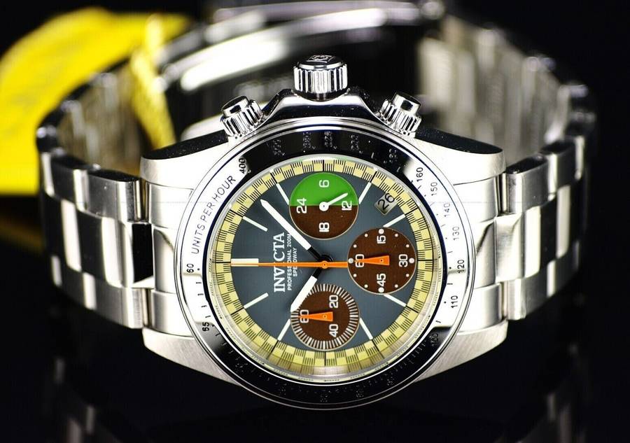 must see!! Invicta Men Dakar Multi Colour Rare 40mm Chronograph Watch brand new