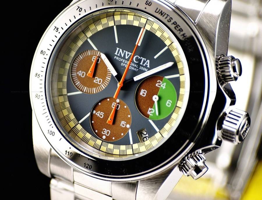 must see!! Invicta Men Dakar Multi Colour Rare 40mm Chronograph Watch brand new