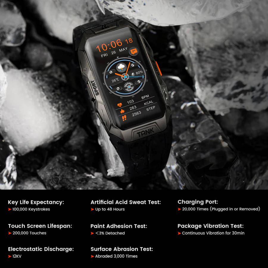 KOSPET TANK X1 Smart Watch | Smart Band SILVER / BLACK