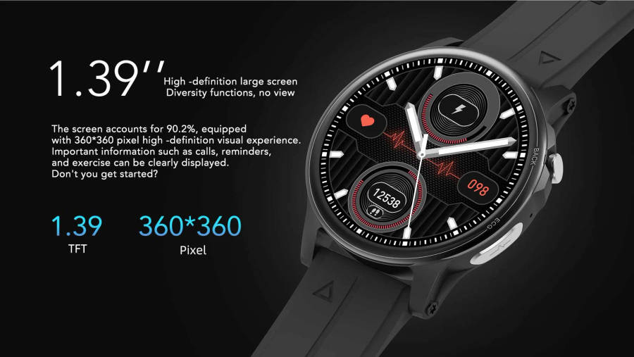 R1,900.00 NORTH EDGE Ultima Bluetooth ECG Glucose Smart Watch!! SLEEK BLACK