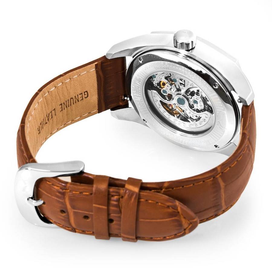 RRP: R15,000.00 Aquaswiss Men's "Legend Automatic" Brown Leather/Black Dial Watch  OFFICIAL