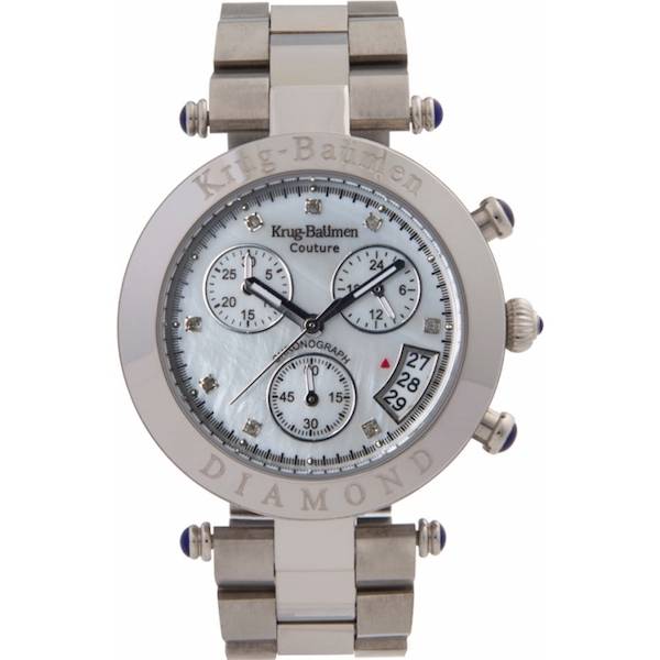 New RRP £675.00 KRUG BAUMEN Women's Couture Diamond Chronograph Steel Watch KBC03