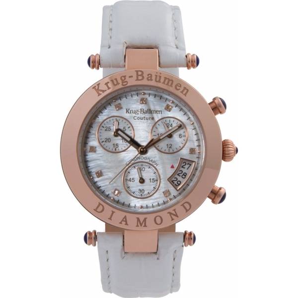 New RRP £675.00 KRUG BAUMEN Women's Couture Diamond Chronograph Rose Gold Watch KBC05