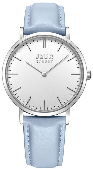 JEEP Women's Spirit Lady Freedom Baby Blue Genuine Leather Watch BRAND NEW IN BOX