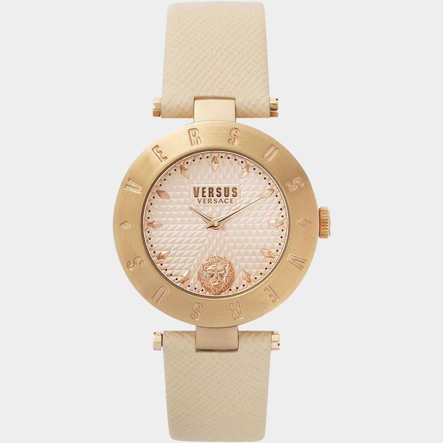 Retail: R6,000.00 VERSACE Women's VERSUS Milano Italia Creame Leather Watch NEW IN BOX + PAPERS