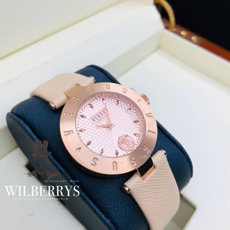 Retail: R6,000.00 VERSACE Women's VERSUS Milano Italia Creame Leather Watch NEW IN BOX + PAPERS