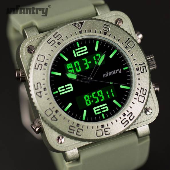 INFANTRY MILITARY CO. Tank Square 47mm BIG THICK Watch Brand new BOXED, FULLY LOADED!