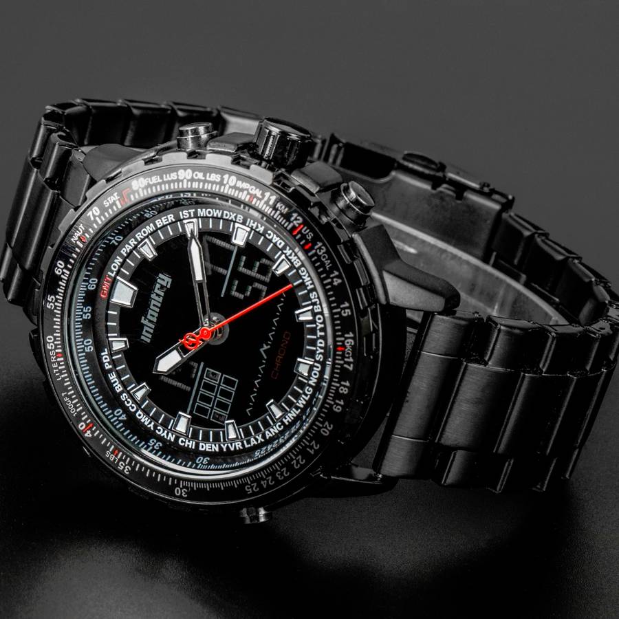 INFANTRY MILITARY CO. Aviation Cockpit Black Ion Watch Brand new BOXED, FULLY LOADED!