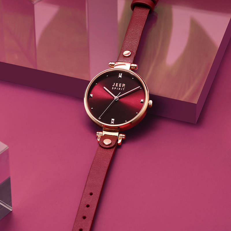 Retail: R4,000.00 JEEP Women's Ruby Red Petite Classic Watch BRAND NEW IN BOX