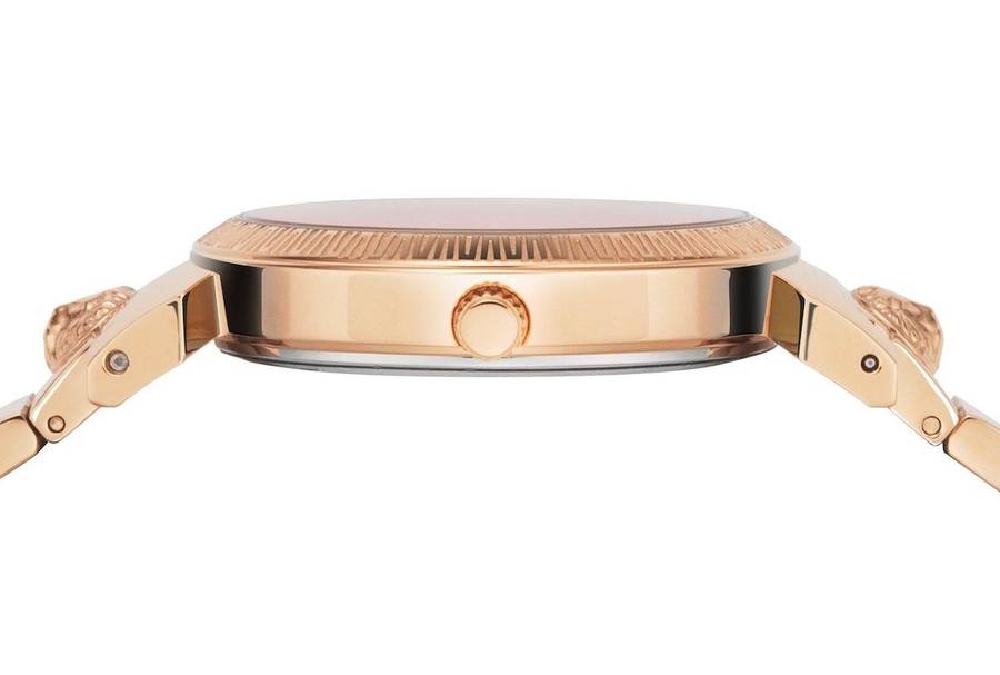 Retail: R7000.00 VERSACE Women's Iveness Rose Gold pl. Jewelry Bracelet Lion Pride Watch