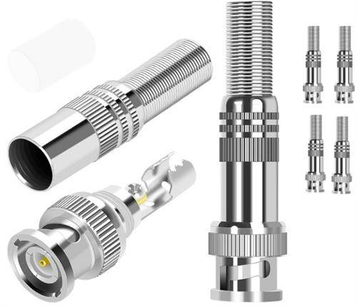 Securnix RG59 Twist Spring Male BNC Connector- Solder Less BNC Jack for Coaxial RG59 CCTV Camera ...