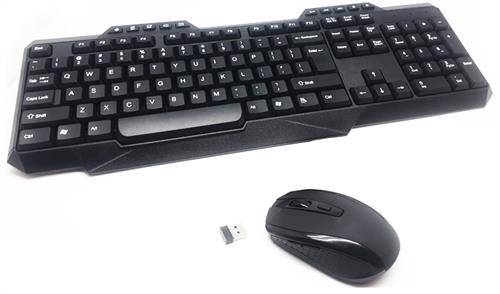 UniQue Wireless USB Multimedia Keyboard and Wireless 5 Button 1000 DPI Optical Mouse Combo - Wire...