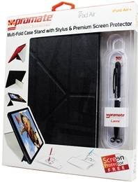 Promate Ifold.Air Multi-Foldable Case Stand Stylus and Screen Protector for iPad Air Black 1 Year...