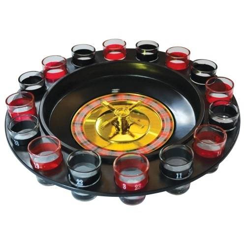 Drinking Roulette Wheel with Shot Glasses