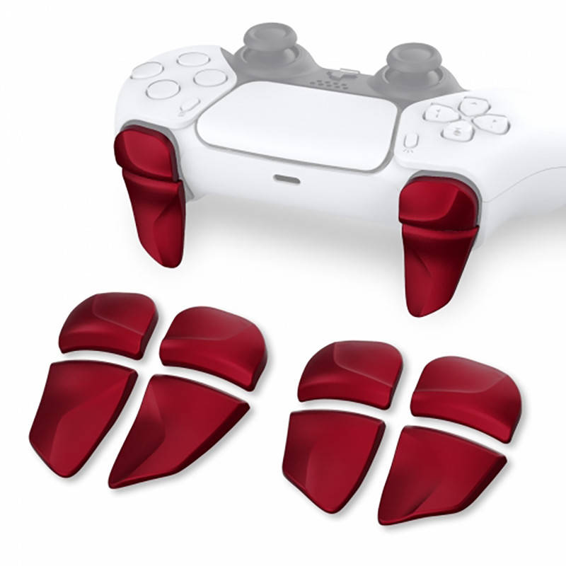 PS5 Dualsense Controller 2 Pairs Shoulder Buttons Extension Triggers Matte UV Vampire Red