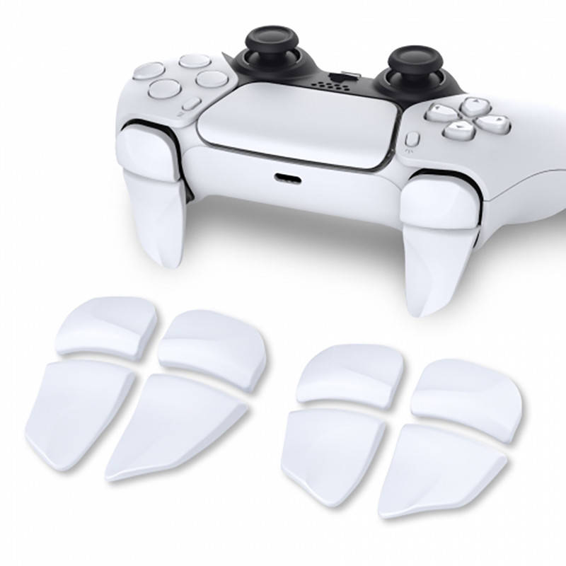 PS5 Dualsense Controller 2 Pairs Shoulder Buttons Extension Triggers Solid White