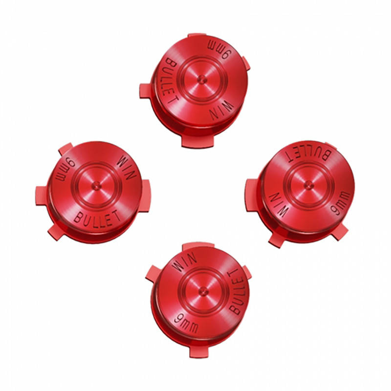 PS5 Dualsense Controller Metal ABXY Bullet Buttons RED