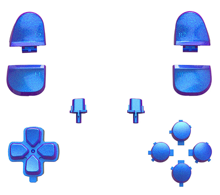 PS5 Dualsense Controller Full Button Set Glossy Chameleon Blue Purple for BDM-030