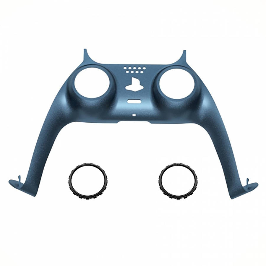 PS5 Dualsense Controller Plastic Trim with Accent Rings Matte UV Regal Blue