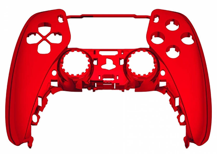 PS5 Dualsense Controller Front Shell With Touchpad Gloss Chrome Red