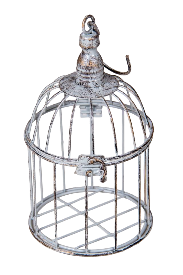 Bird Cage Small Antique Grey Home Décor