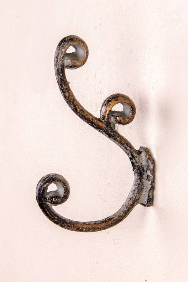 Double Hook Large Antique Grey