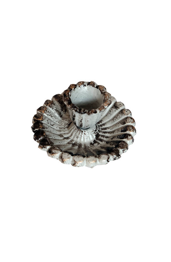 Small Candle Holder Antique Grey