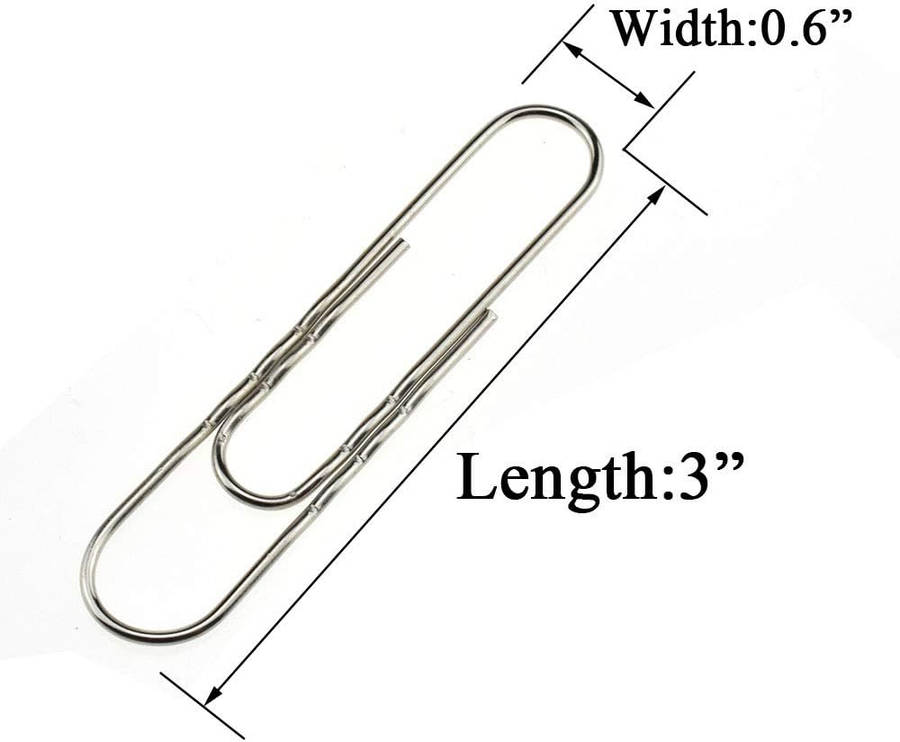 50 Paper Clips  77mm Silver