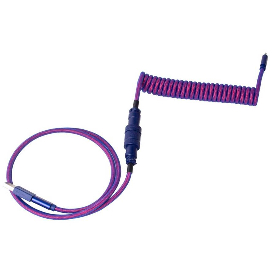 Keychron Premium Coiled Aviator USB Cable | Type-C + USB-A Adapter | Detachable Aviator Connector...