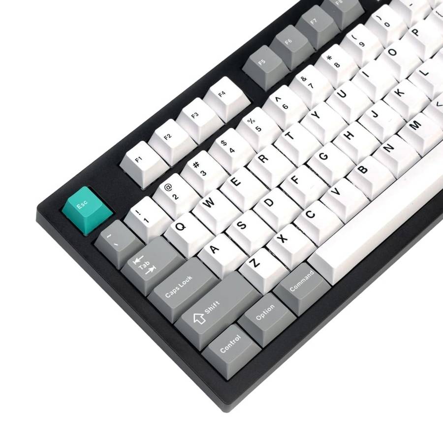 Keychron Cherry Profile Double Shot PBT Full Keycap Set - Grey/White/Mint