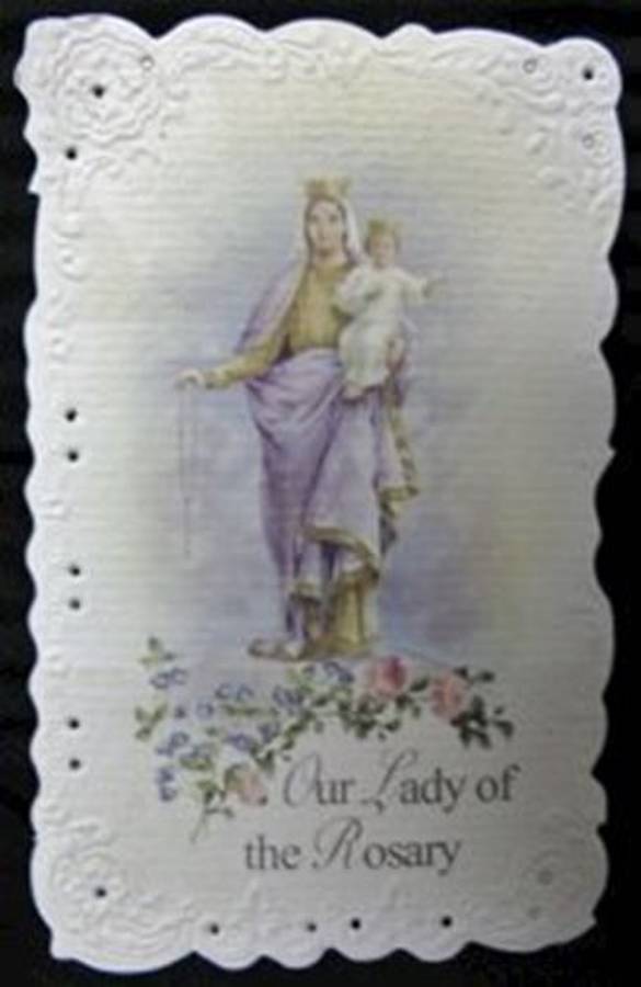 Deities, Statues & Plaques - Our Lady of the Rosary Holy card was ...