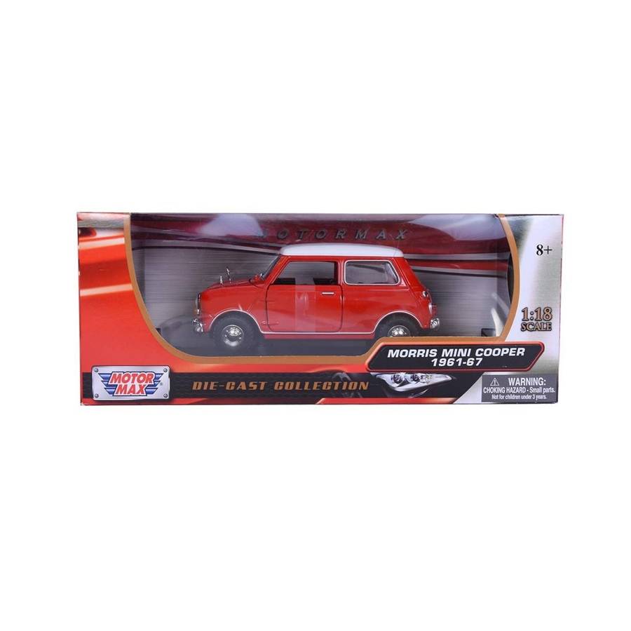 Cars & Motorcycles - Motormax Mini Cooper Morris Red 1:18 Scale
