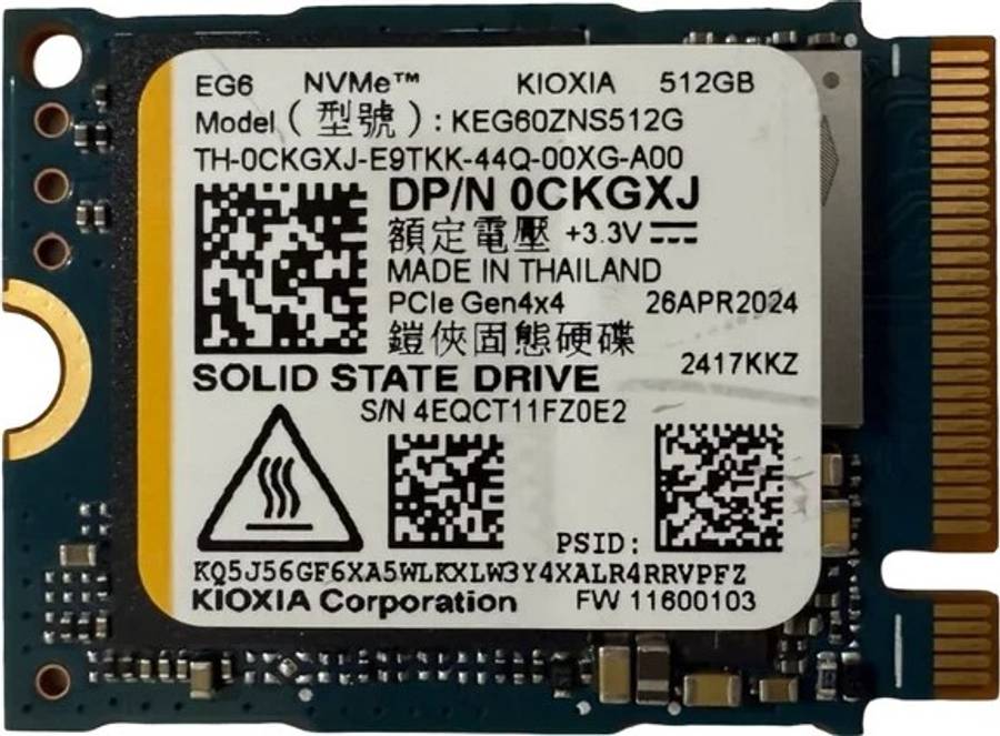 Solid State Drives - Kioxia 512GB M.2 2230 NVMe PCIe Gen4x4 SSD