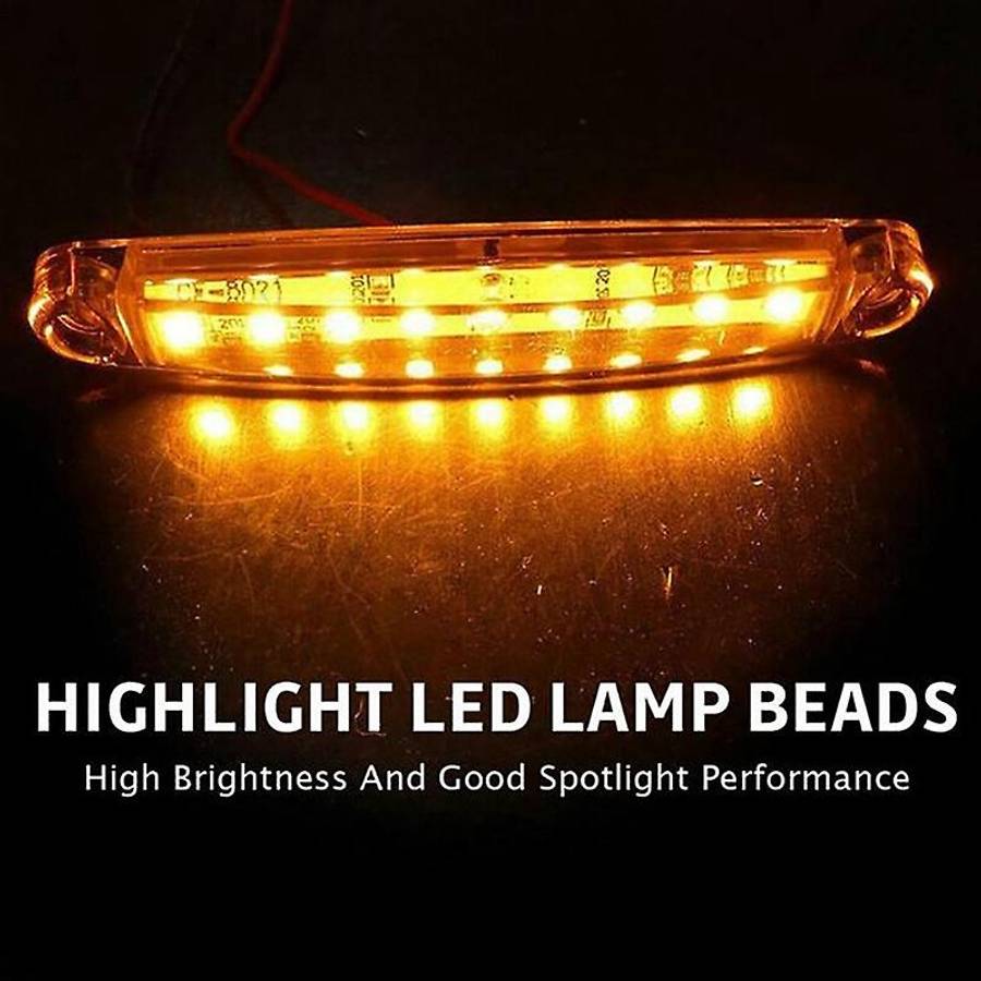 Pi Instruments Components Other - 30Pcs Amber 9 LED Trailer Side Marker Lights Sealed Indicators ...