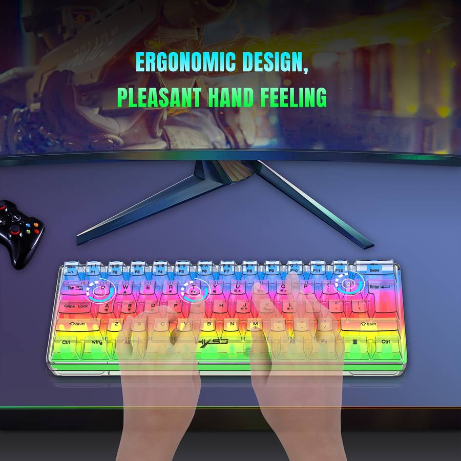 Keyboard & Mouse Bundles - 61-Key Transparent Membrane Keyboard for ...