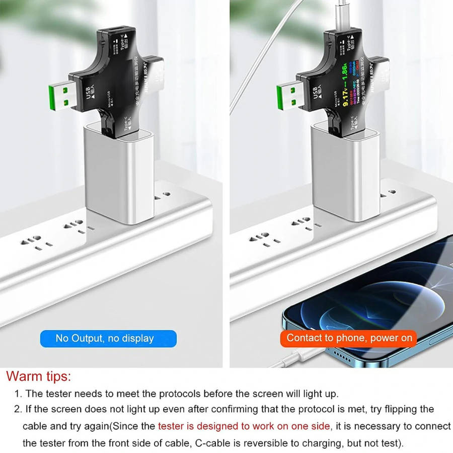 Circuit Breakers & Transformers - 2 in 1 Type C USB Tester Color Screen ...