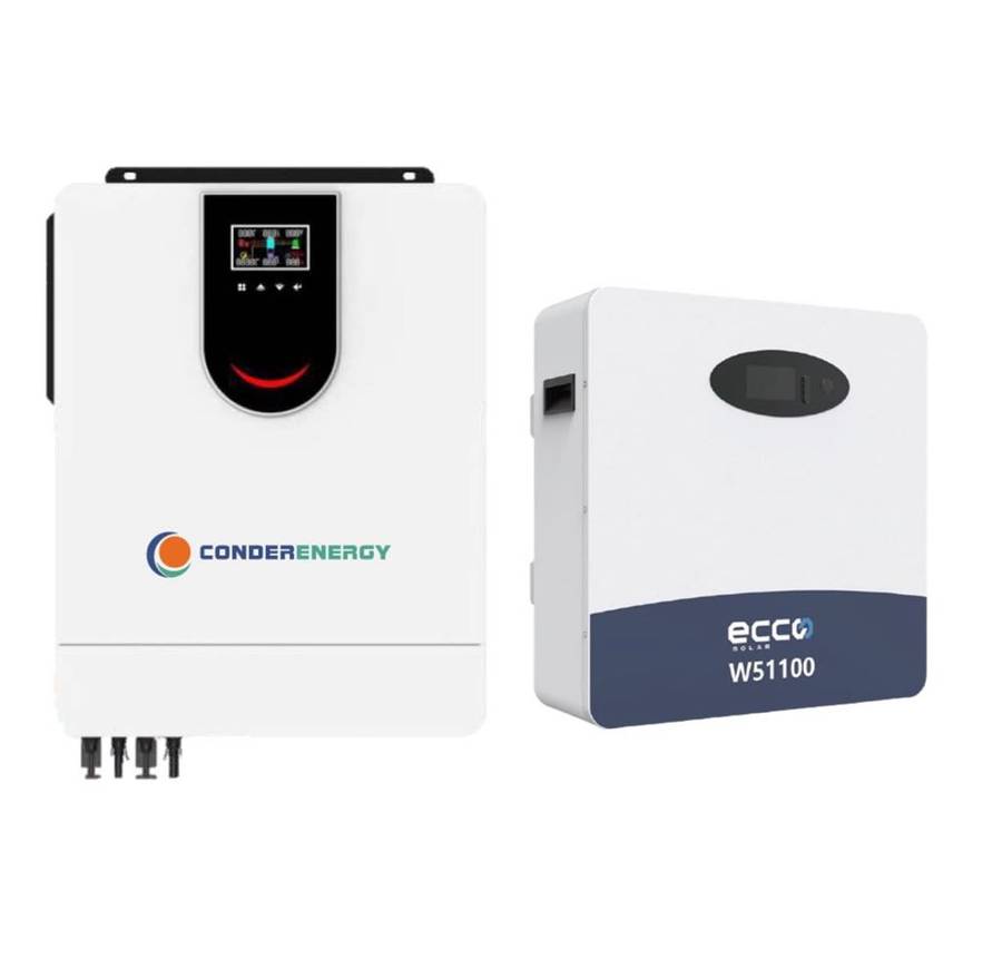 10.2KVA 10200 Watt Inverter and Battery 48V ECCO 5.12 KWH Lithium Battery