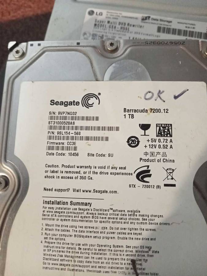 1 TB hard-drive used but good