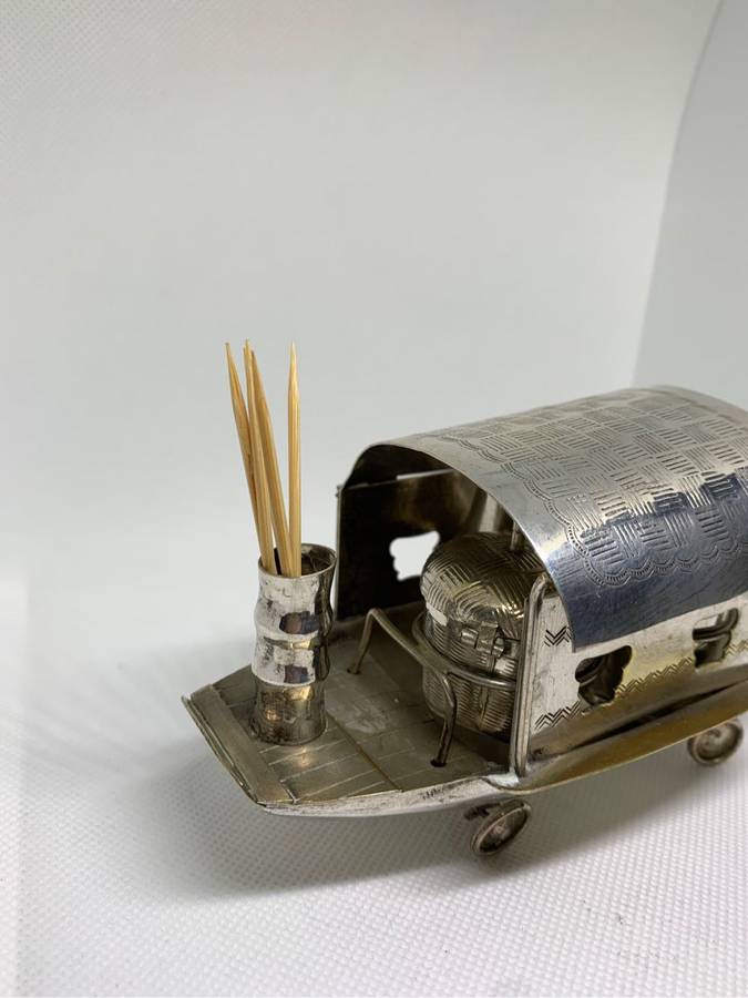 Silver plated oriental cruet set