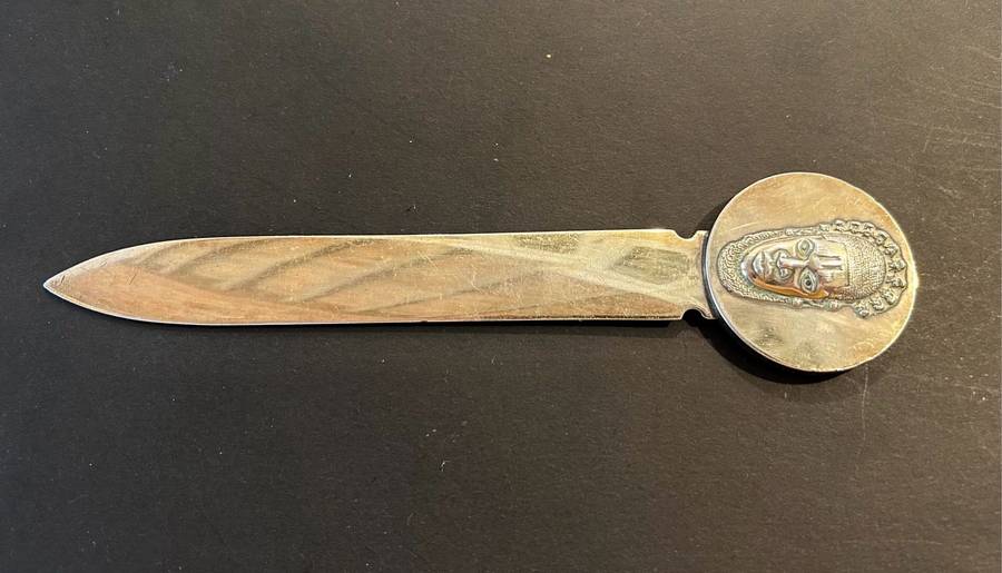 Christofle France tribal & crocodile letter opener.