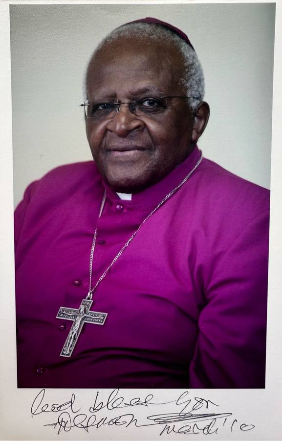AUTHENTIC AUTOGRAPH BY DESMOND TUTU - 100% AUTHENTIC
