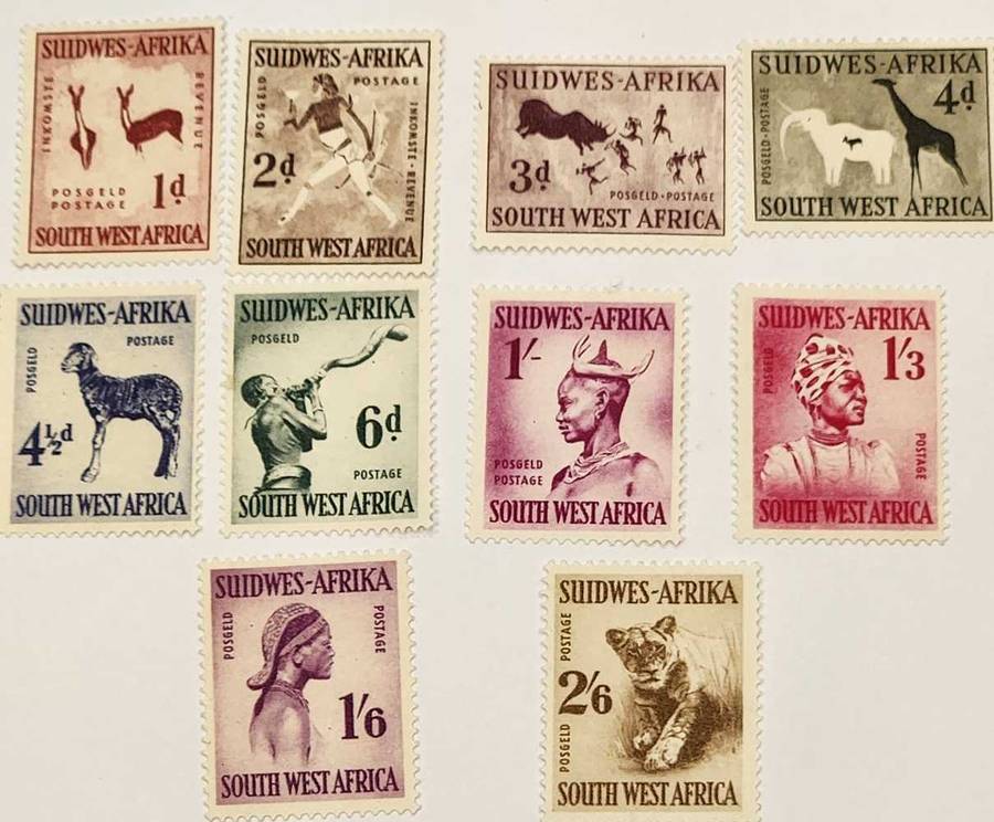 SWA - 1954 UMM Definitives part set (2 top values missing)