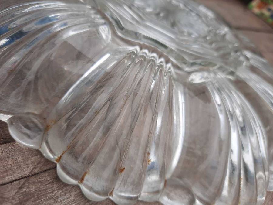 Vintage Crystal Glass Boiled Devil Eggs Plate